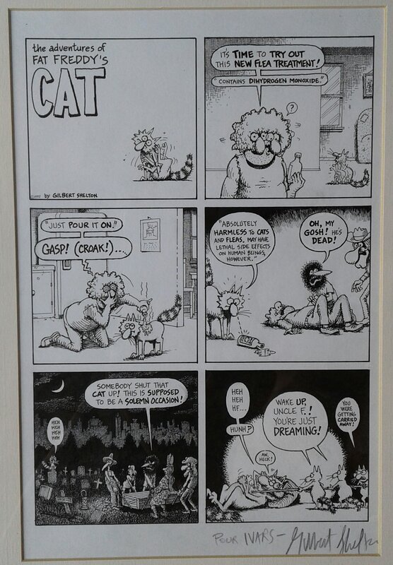 Gilbert Shelton, The adventures of fat Freddy s Cat - Planche originale