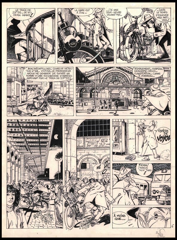 For sale - Alain Dodier, Makyo, Serge Le Tendre, 1982 - Jérôme K. Jérôme Bloche, Tome 1, Planche 6 - Comic Strip