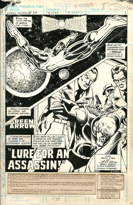 Mike Grell, Terry Austin, Green Lantern 94 Page 1 - Planche originale