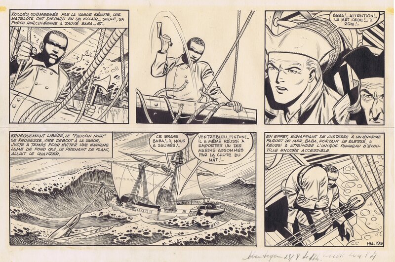 Victor Hubinon, Roodbaard / Barbe Rouge - halve pagina - Comic Strip