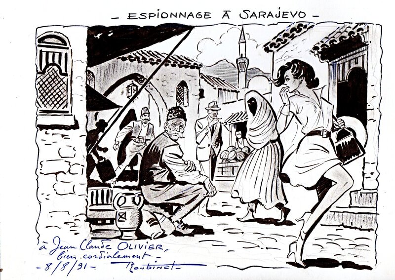 Maxime Roubinet, Espionnage à Sarajevo - Original Illustration