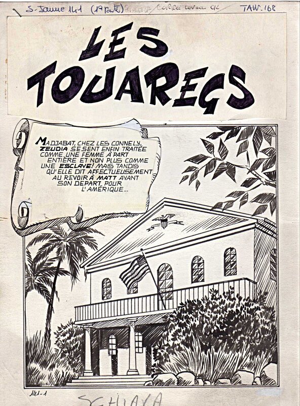 Alberto Del Mestre, Planche-Titre des Touaregs - La Schiava n°18 (série jaune n°124) - Comic Strip