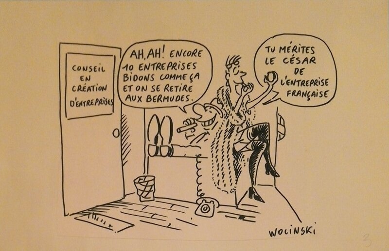 Georges Wolinski, Creation d'une entreprise, dessin n°3 sur 3 - Planche originale