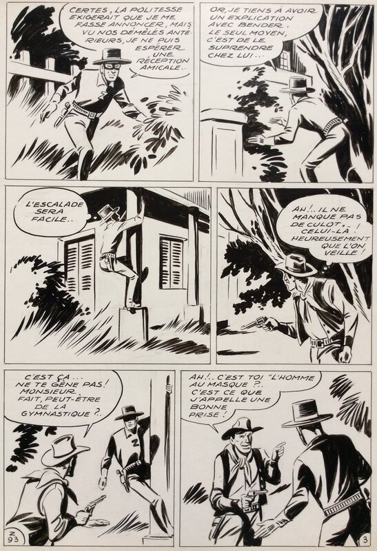 André Oulié, Moreau de Tours, Les aventures de Zorro - Justice de l'ouest - Planche originale