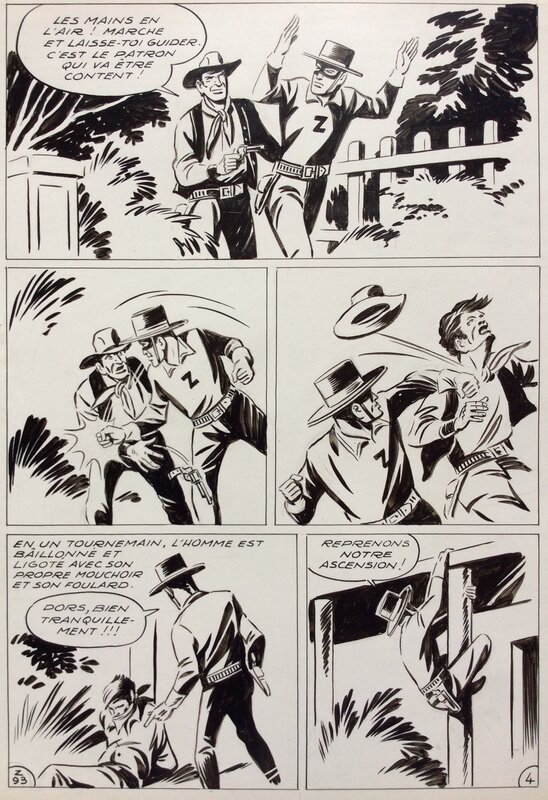 André Oulié, Moreau de Tours, Les aventures de Zorro - Justice de l'ouest - Planche originale