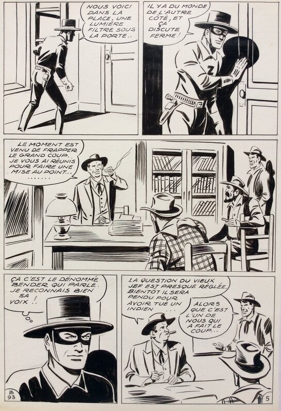 André Oulié, Moreau de Tours, Les aventures de Zorro - Justice de l'ouest - Planche originale