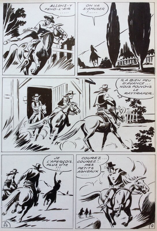 André Oulié, Moreau de Tours, Les aventures de Zorro - Justice de l'ouest - Planche originale