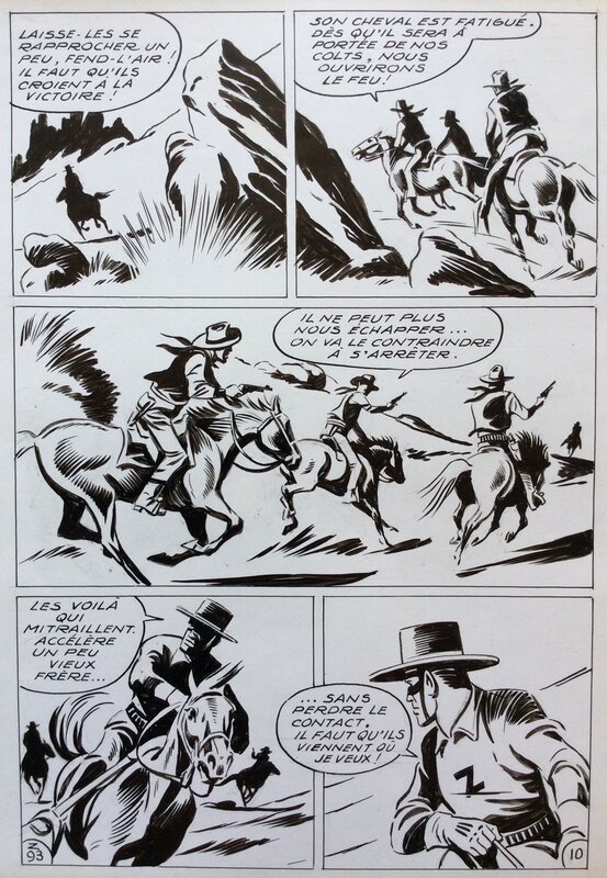 André Oulié, Moreau de Tours, Les aventures de Zorro - Justice de l'ouest - Planche originale