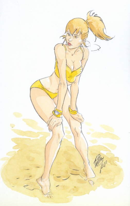 Giulio De Vita, Sexy beach volley player - Original Illustration