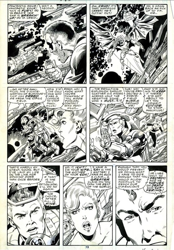 John Byrne, Al Gordon, Fantastic Four - Reed Susan Annihilus Nick Fury - Comic Strip