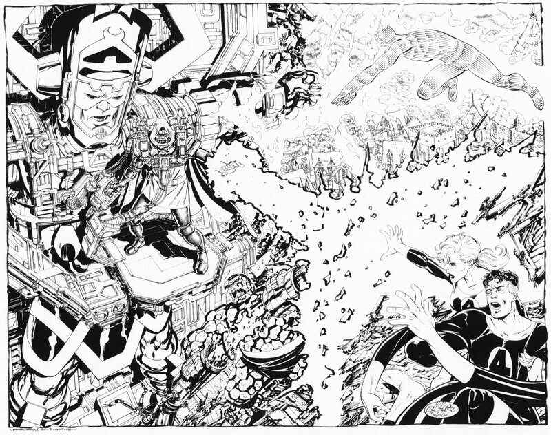 Fantastic Four - John Byrne - Doom Galactus et FF - Commission - Planche originale