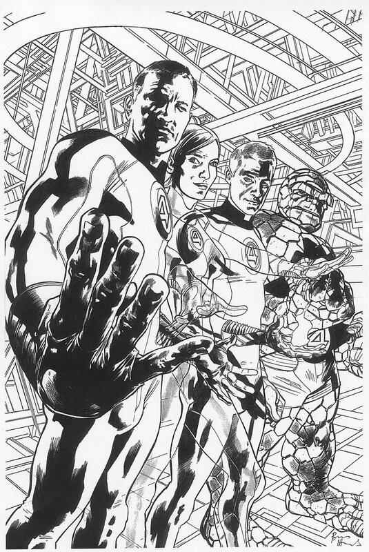 Bryan Hitch, Fantastic Four - Cover full Team - Couverture originale