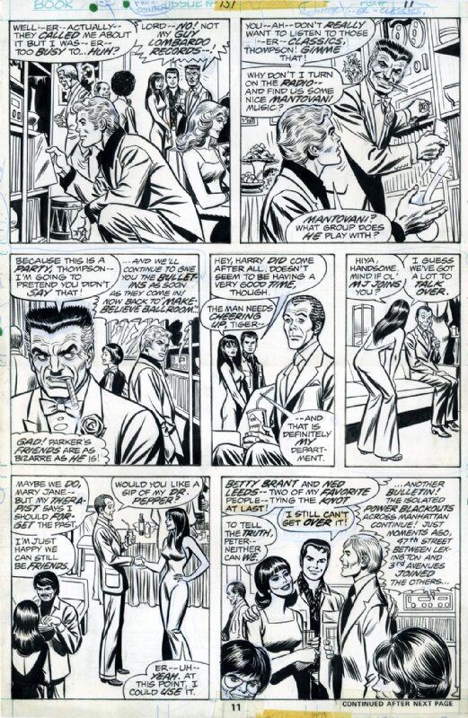 John Romita, Ross Andru, Amazing Spiderman - peter mary jane JJ jameson Flash Harry betty... - Planche originale