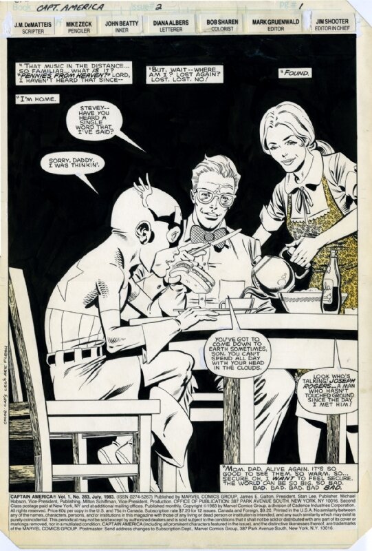 Mike Zeck, Captain America - Kid Cap mom & Dad - Comic Strip
