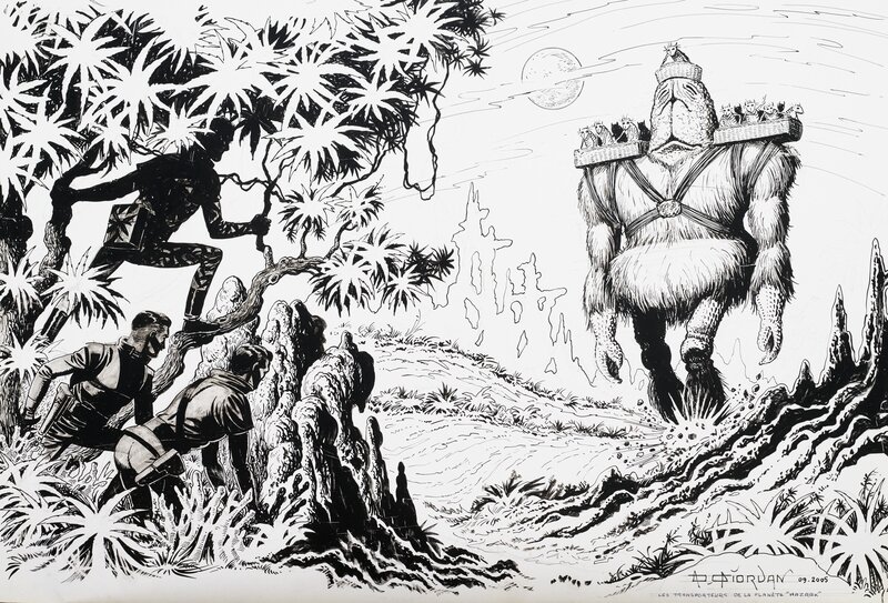 Raoul Giordan, Les transporteurs de la planète Hazrak - Original Illustration