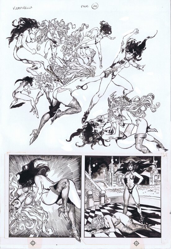 Vampirella page par Gonzalo Mayo - Illustration originale