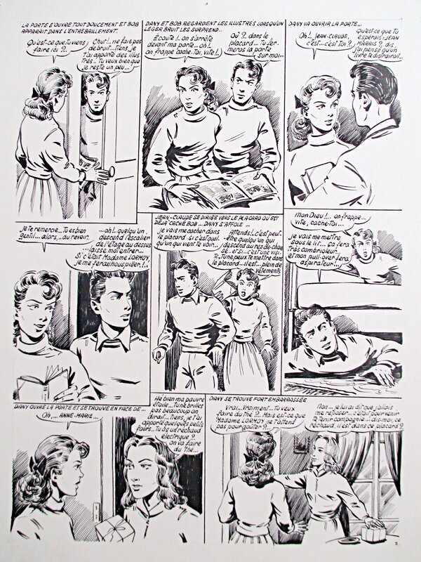 André Gosselin, Dany se destine à l'art dramatique, planche 7 - Sylvie n°?, 1954/55 (Artima) - Planche originale