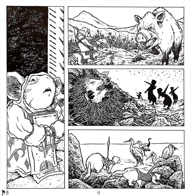 David Petersen, Mouse Guard - Black Axe #3 Page 11 - Planche originale