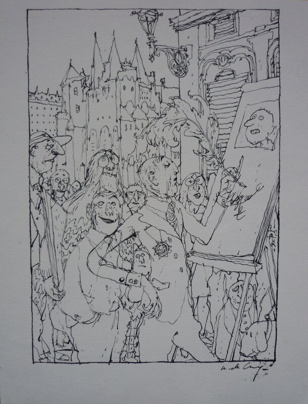 Nicolas De Crécy, Ex-Libris pour le tirage de tête de la 1re édition du CEJ 1998/1999 - Original Illustration