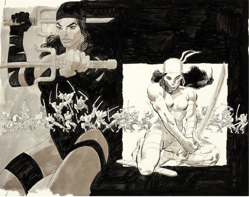Elektra Saga #4 Cover by Frank Miller - Couverture originale