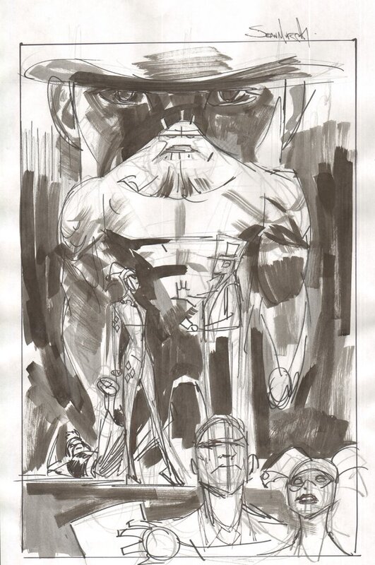 Sean Murphy, Splash page prelim batman white knite issue 2 - Planche originale