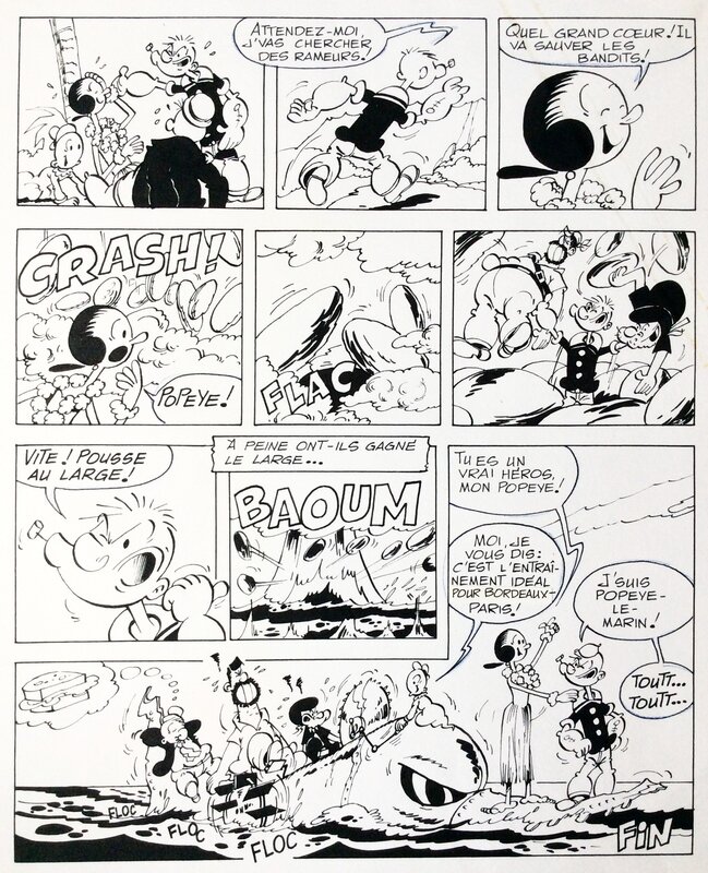 Popeye par Bud Sagendorf - Planche originale