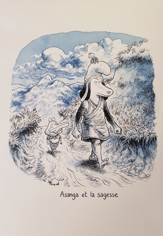 Phicil, Asanga et la sagesse - Illustration originale