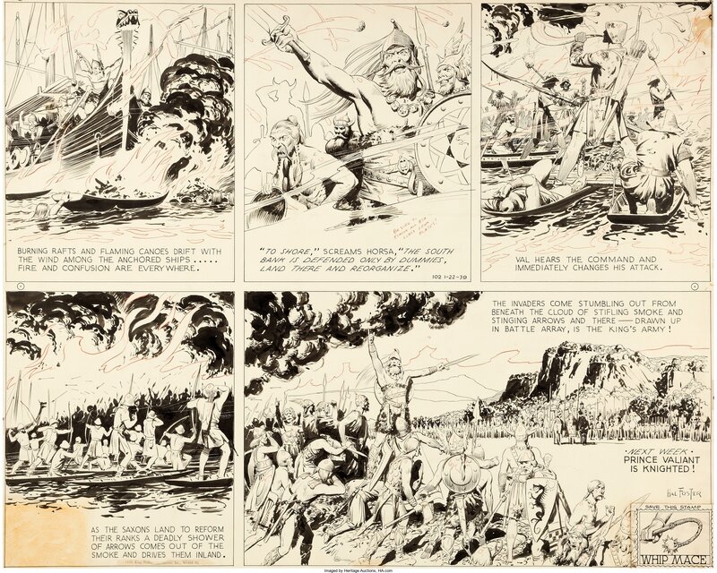 Hal Foster Prince Valiant Sunday 22.01.1939 - Comic Strip