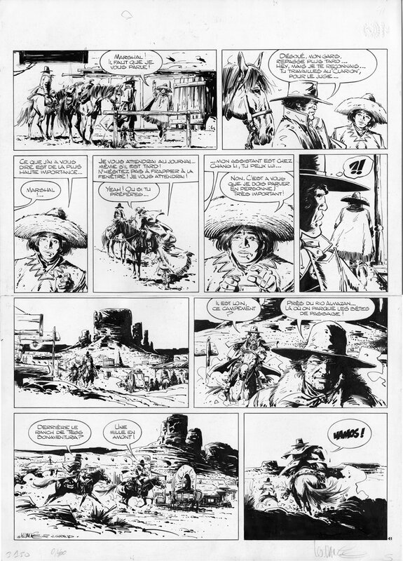 William Vance, Jean Giraud, Marshall Blueberry  Mission Sherman page 41 - Planche originale