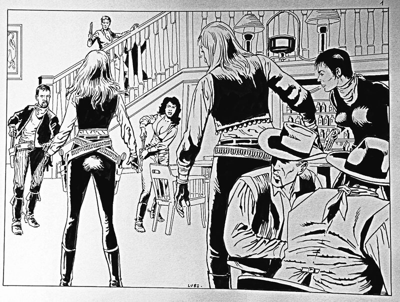 Luciano Bernasconi, Western féminin (on devrait interdire les femmes de saloon) - Original Illustration