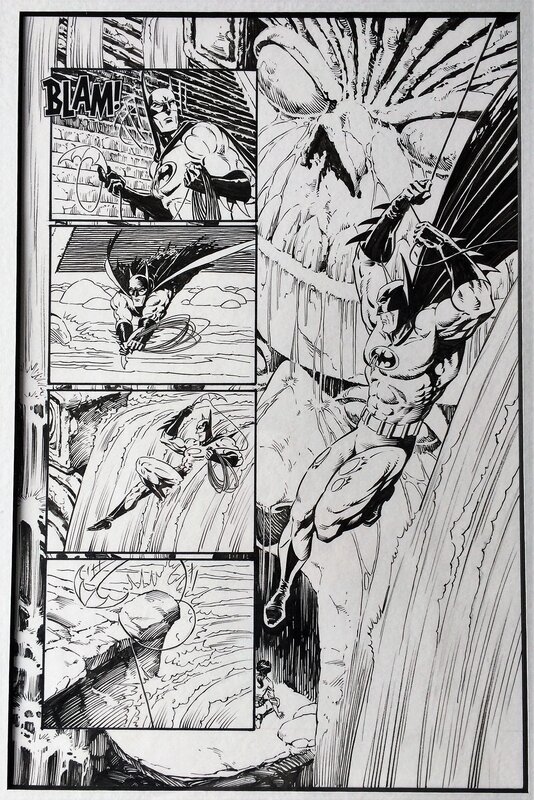 Bernie Wrightson Batman vs. Aliens page - Planche originale