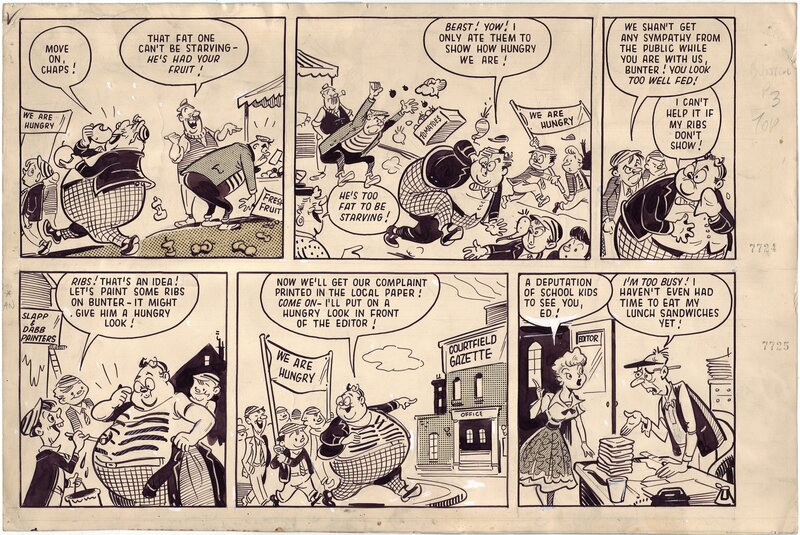 Frank Richards, Billy Bunter (Billy Boule), strips 7224-7225. - Comic Strip