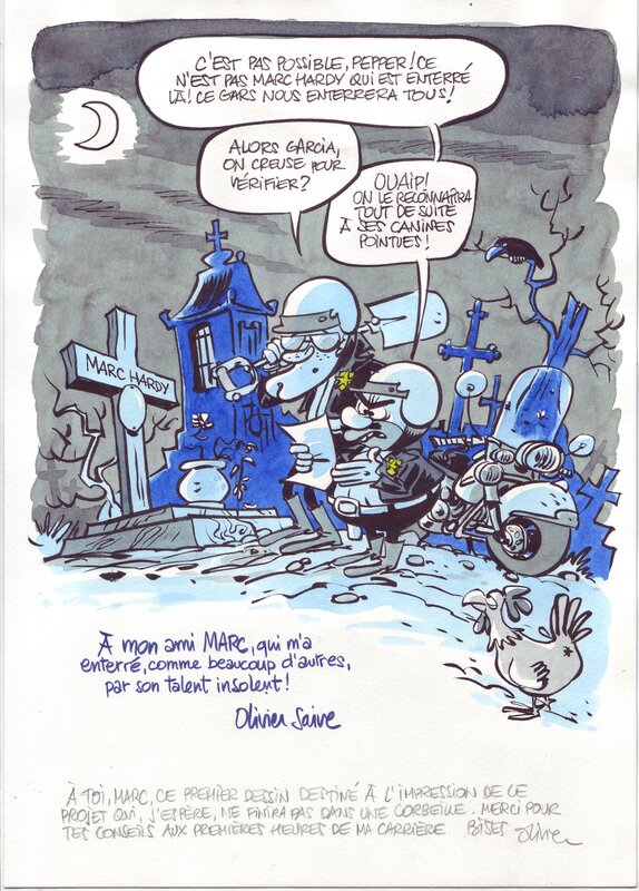 Olivier Saive, Les poulets du Kentucky, illustration. - Illustration originale