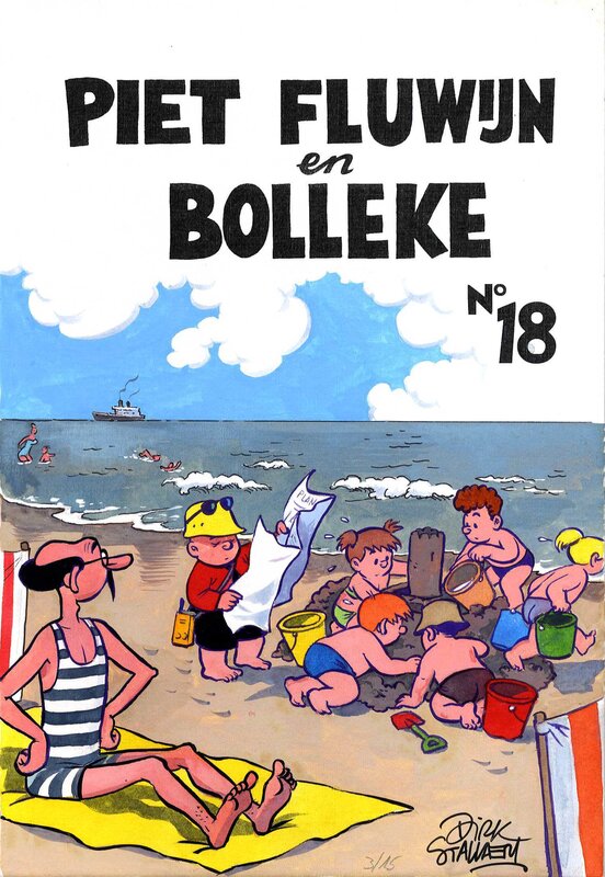 Dirk Stallaert, Marc Sleen, Piet Fluwijn en Bolleke - Miche et Célestin Radis - Planche originale