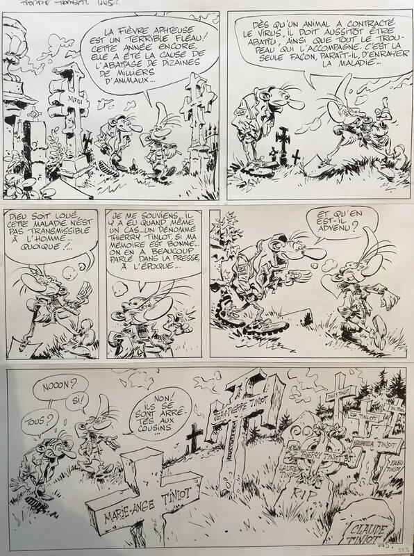 Marc Hardy, Raoul Cauvin, Pierre tombal fièvre aphteuse - Comic Strip