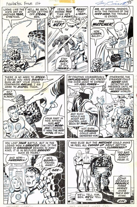 John Buscema, Joe Sinnott, Fantastic Four #116 - Fin - Planche originale