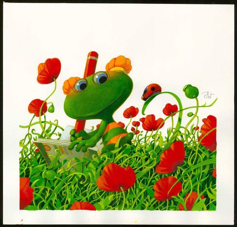 Lulu coquelicots par Frédéric Pillot - Illustration originale