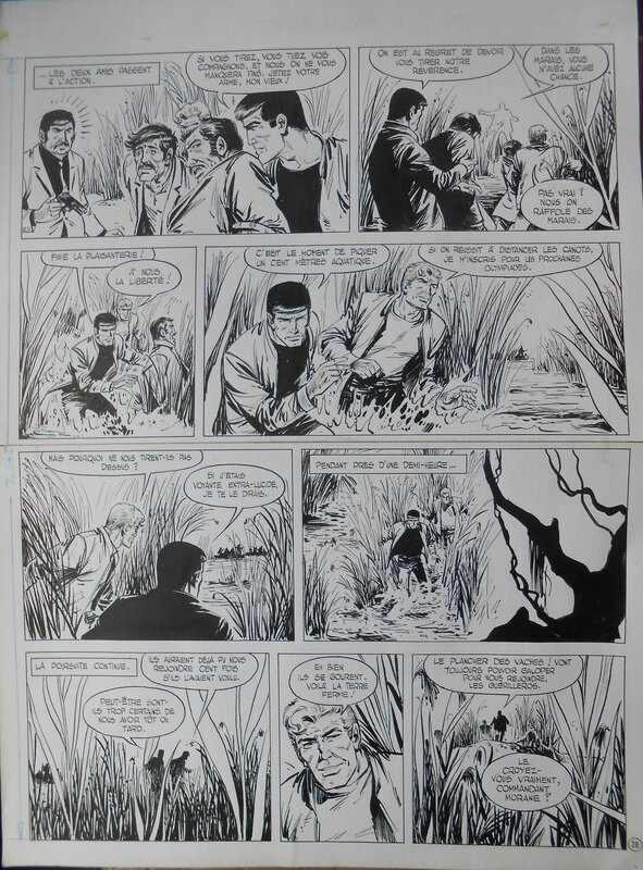 William Vance, Henri Vernes, Bob Morane - Guérilla à Tumbaga - Planche originale