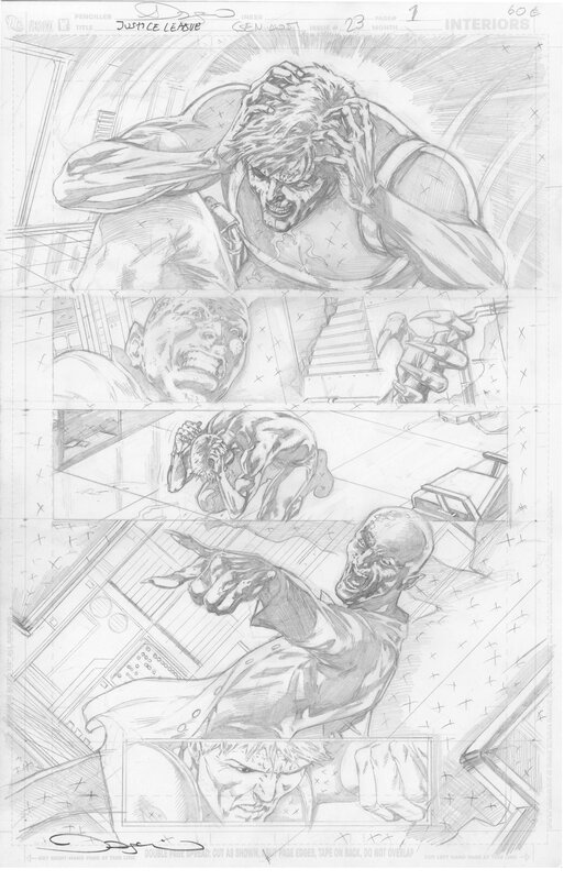 Fernando Dagnino, Justice League, issue 23, pag. 1 - Planche originale