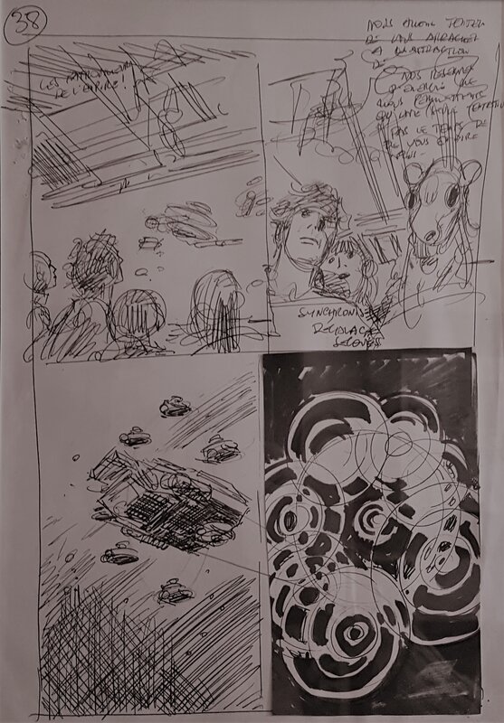 Recherche pour une planche des naufragés du temps. P. Gillon - Œuvre originale