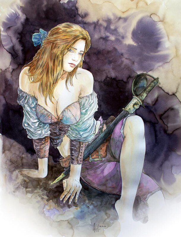 Maryline au sabre par Eric Liberge - Illustration originale