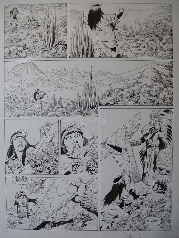 Jean-Yves Mitton, Quetzalcoatl tome 1 planche 28 - Planche originale