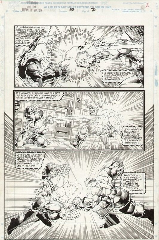 Angel Medina, Bob Almond, Warlock and the Infinity Watch #10, pg. 2 - Thanos vs Thanos by Angel Medina & Bob Almond - Comic Strip