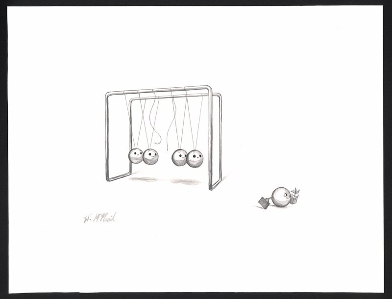 Newton's Cradle par Will McPhail - Illustration originale