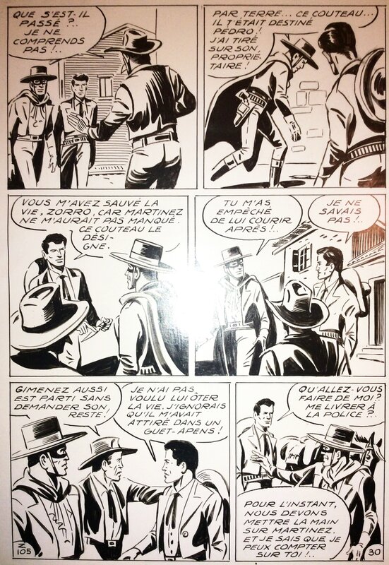 André Oulié, Les aventures de Zorro - Au bord de l'abîme - Planche originale