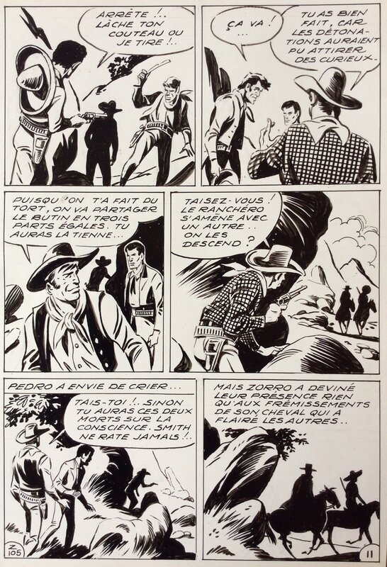 André Oulié, Les aventures de Zorro - Au bord de l'abîme - Planche originale