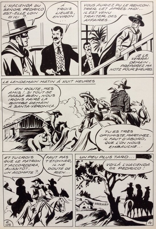 André Oulié, Les aventures de Zorro - Au bord de l'abîme - Planche originale