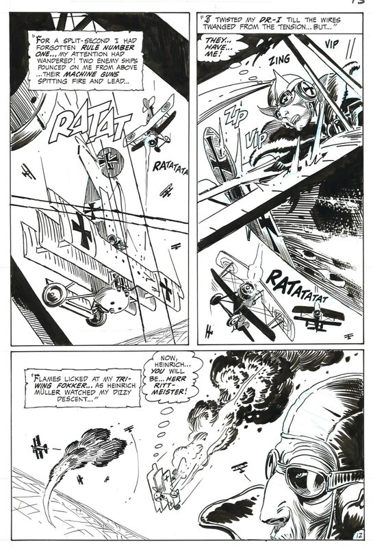 Joe Kubert, Star Spangled War Stories # 149 p.13 . Enemy Ace . - Planche originale
