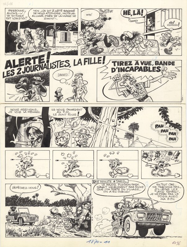 Jean-Claude Fournier, Spirou et Spip - Gri-gri du Niokolo-Koba - PL 38 - Comic Strip