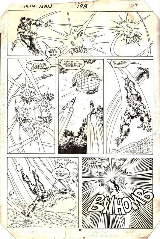 Sal Buscema, Ian Akin, Iron MAN 198 PAGE 18 - Planche originale
